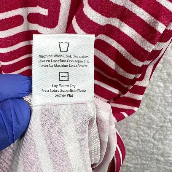 Vfish Designs Geometric Print Dress S High Neck Collar V Neck Minimalistic NWT - Picture 13 of 15